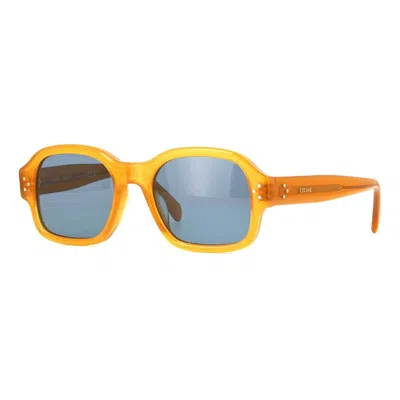Celine Cl40266u47v Square Full Rim Acetate Sunglasses In White