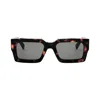 Celine 54mm Rectangular Sunglasses In Havana/grigio