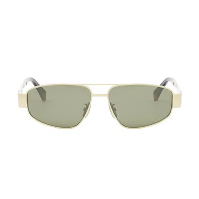 Celine Metal Frame Sunglasses With Adjustable Nose Pads In Gold