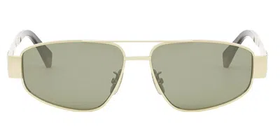 Celine Cl40281u Metal Triomphe 30n Men's Sunglasses Gold Size 57