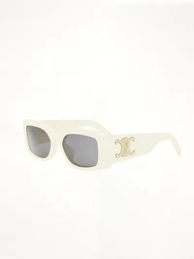 Celine Triomphe Acetate Rectangle Sunglasses In Neutral