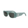 Celine Triomphe Acetate Rectangle Sunglasses In Verde