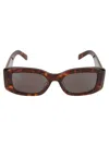 Celine Triomphe Rectangular Sunglasses In 052 - Havana