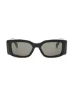Celine Triomphe Acetate Rectangle Sunglasses In Black