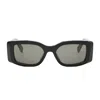 Celine Triomphe Acetate Rectangle Sunglasses In Nero