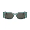 Celine Triomphe Acetate Rectangle Sunglasses In Turchese
