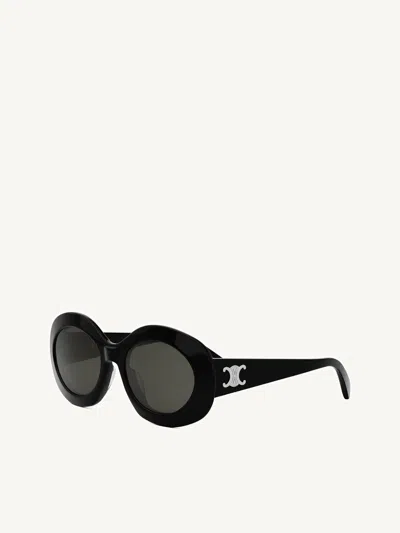 Celine Cl40292u 5401a Acetate Sunglasses In Black
