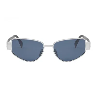 Celine Cl40293u16v Square Full Rim Sunglasses In Silver