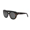 Celine Bold 3 Dots 56mm Butterfly Sunglasses In 52a - Havana
