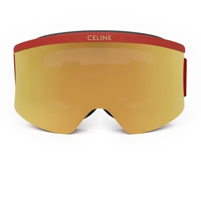 Celine Cl40302u Ski Mask 67c Rosso Opaco Sunglasses In Red