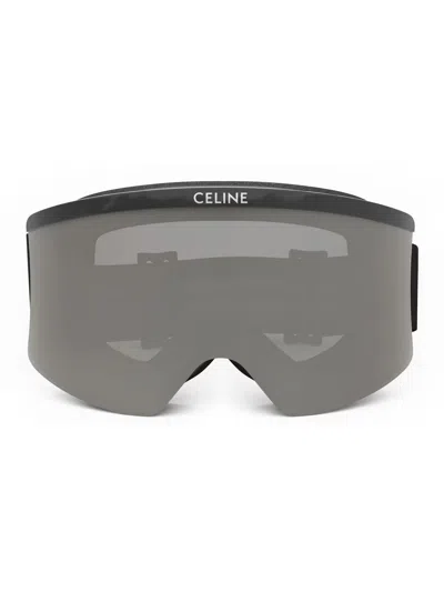 Celine Monochrome Logo-print Ski Goggles In 01c