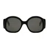 Celine Maxi Triomphe 54mm Round Sunglasses In Black