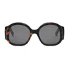 Celine Cl40305u Maxi Triomphe 52a Dark Havana Sunglasses In Gray