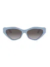 Celine Cl40323u Triomphe 84b Celeste Tenue Sunglasses In Blue