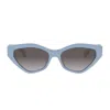 Celine Cl40323u Triomphe 84b Celeste Tenue Sunglasses In Blue
