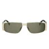 Celine Triomphe Metal Rectangular Sunglasses In Green