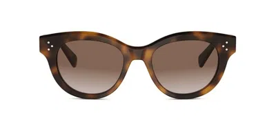 Celine Cl40332i  3 Dots 53f Women's Sunglasses Tortoiseshell Size 51 In Animal Print