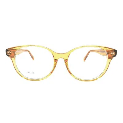 Celine Cl50007f039 Transparent Acetate Round Frame Eyeglasses In Yellow