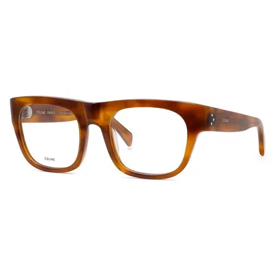 Celine Cl50033i053 Square Light Havana Acetate Eyeglasses In Brown