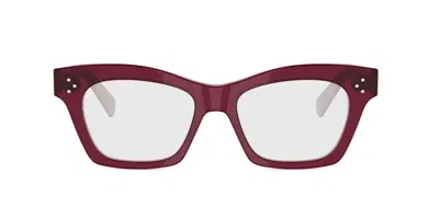 Celine Cl50175i  3 Dots Hd Women's Glasses, Red, Size 51 In Burgundy