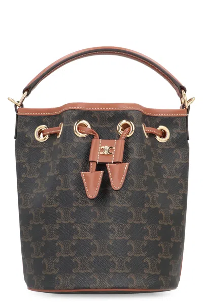 Celine Clara Bucket Bag In Gray
