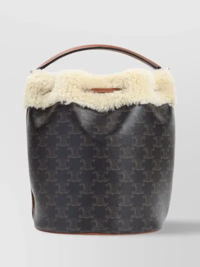 CELINE CLARA SHEARLING BUCKET BAG