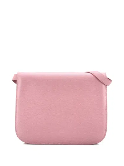 Pre-owned Celine Classic Box Bag Grainy Leather Medium Crossbody Bag In Purple