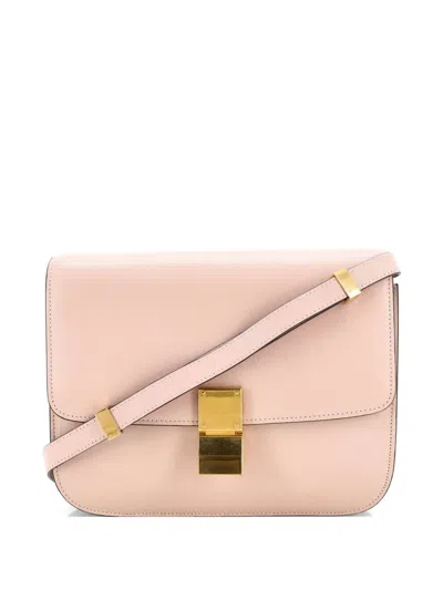 Pre-owned Celine Classic Box Bag Smooth Leather Medium Crossbody Bag In Pink