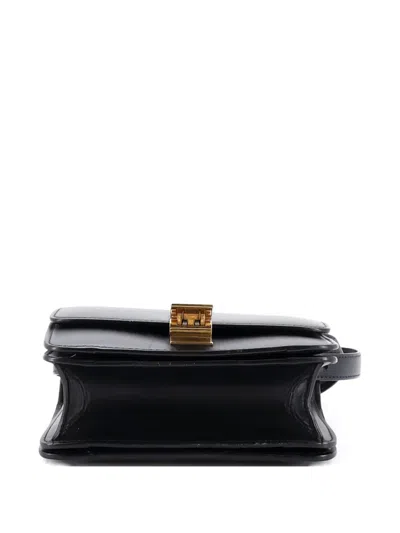 Pre-owned Celine Classic Box Bag Smooth Leather Small Crossbody Bag In Black