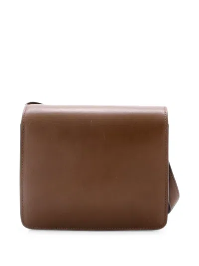 Pre-owned Celine Classic Box Bag Smooth Leather Small Crossbody Bag In Brown