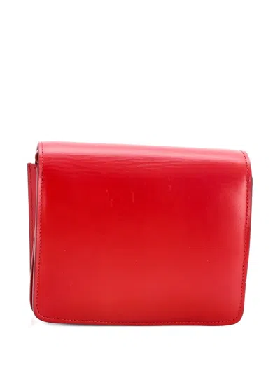 Pre-owned Celine Classic Box Bag Smooth Leather Small Crossbody Bag In Red