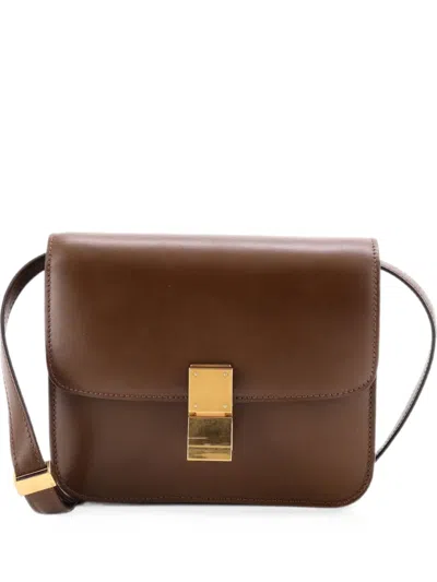 Pre-owned Celine Classic Box Bag Smooth Leather Teen Shoulder Bag In Brown