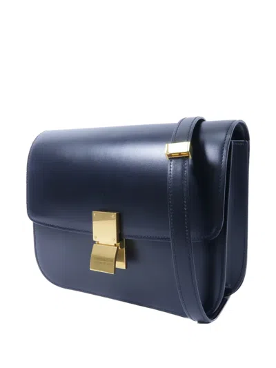 Pre-owned Celine Classic Box Leather Shoulder Bag In Blue