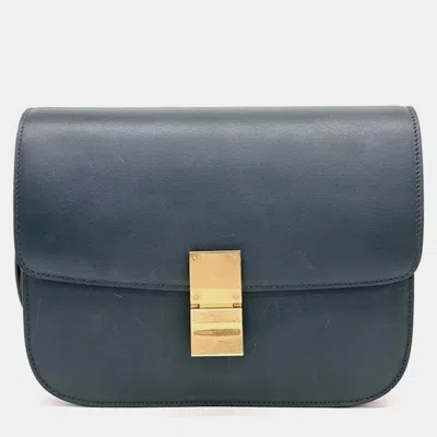 Pre-owned Celine Classic Box Medium Bag In Green