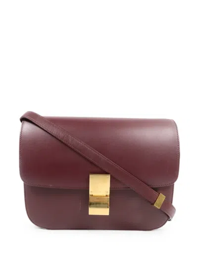 Pre-owned Celine Classic Box Shoulder Bag In Red
