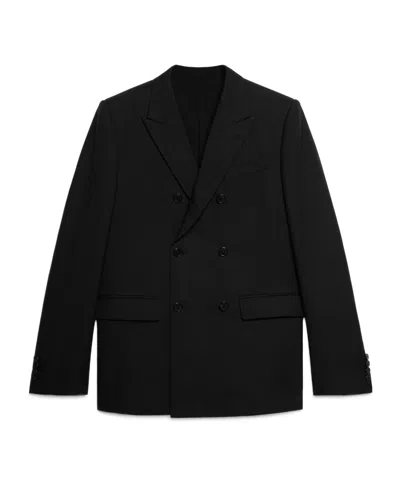 Celine Classic Jacket In Wool Gabardine In Black