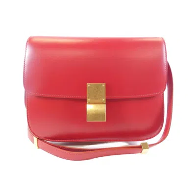 Pre-owned Celine Classic Leather Shoulder Bag () In Red