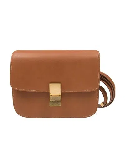 Celine Classic Medium Cow Leather Handbag In Brown