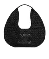 Celine Classic Panier Hobo Bag In Raffia And Calfskin In Black