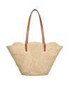 Celine Classic Panier Medium Triomphe Woven Bag In Raffia And Calfskin In Brown