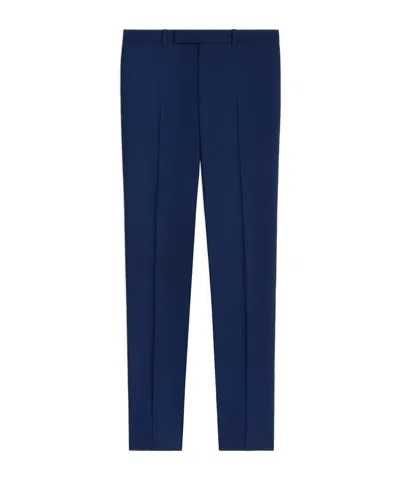 Celine Classic Pants In Wool Cloth In Blue