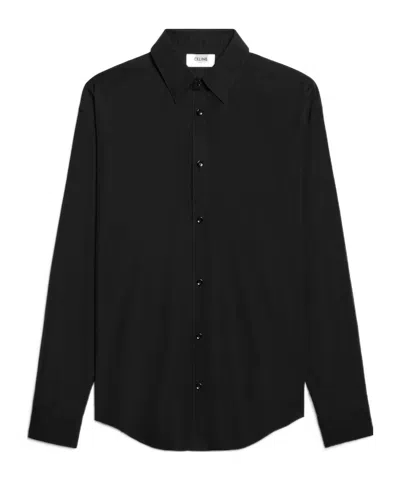 Celine Classic Shirt In Cotton Poplin In Black