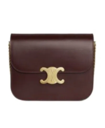 Celine Classique Flip Shoulder Bag In Red
