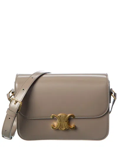 Celine Classique Triomphe Leather Shoulder Bag In Gray