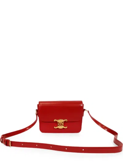 Pre-owned Celine Classique Triomphe Shoulder Bag In Red