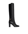 Celine Claude Calfskin High Boots In Black