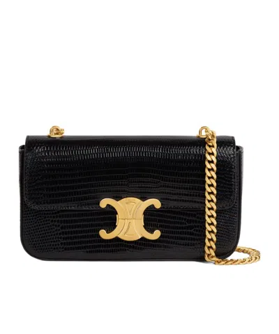 CELINE CHAIN SHOULDER BAG TRIOMPHE IN LIZARD