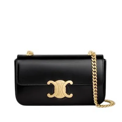 Celine Claude Chain Shoulder Bag In Black