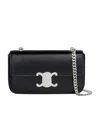 Celine Chain Shoulder Bag Claude In Shiny Calfskin In Black