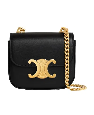 Celine Claude Flip Shoulder Bag In Black